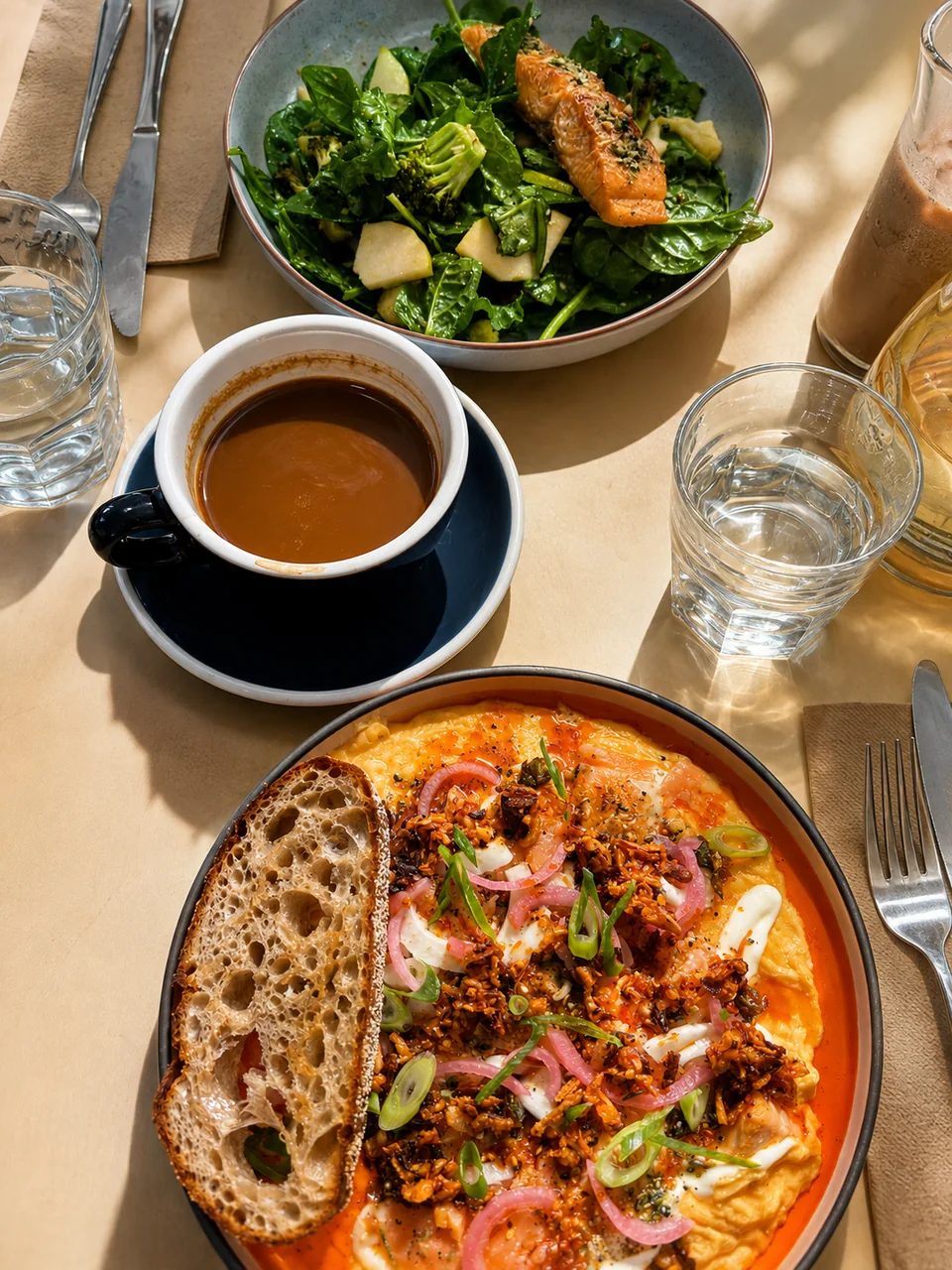 Coffee, salad and brunch dishes at PocaPoca
