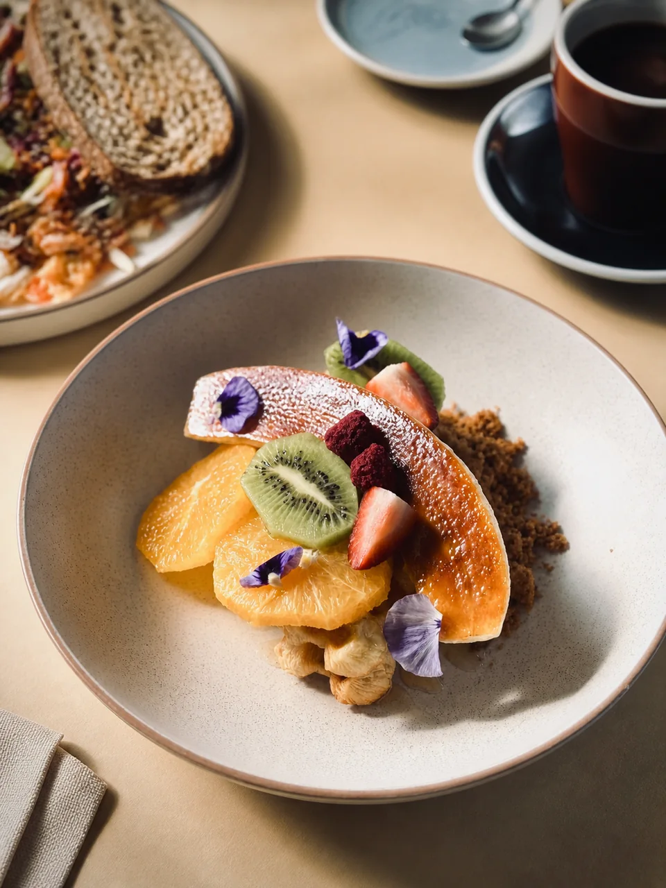 Fruit-topped pastry at PocaPoca